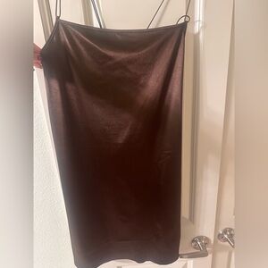 Elegant Brown Satin Dress H&M